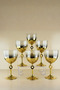 Ayça Series Set of 6 Glass Titanium Coated Luxury Stemmed Modern Goblets - Stylish Party Cocktail Glasses - 2