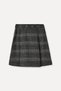 Women's Anthracite Plaid Mini Skirt with Belt Detail - 6