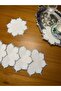 6 Pieces Gardenia Linen Silver Color Star Patterned Cocktail Presentation Napkins - 3