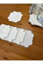 6 Pieces Gardenia Linen Silver Color Stylish Presentation Square Embroidered Cocktail Presentation Napkin - 3