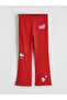 Red Hello Kitty Printed Girls' Spanish-Cut Ribbed Leggings - 2