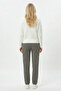 Stretchy Fabric Waterway Waist Elasticated Small Check Pattern Comfortable Fit High Waist Seasonal Casual Trousers - 4