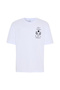 Men's White Printed Crew Neck Oversize T-Shirt