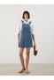 Lcw Vision Indigo Square Collar Women's Jean Salopet Dress - 2