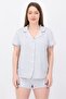 Women 2 Pieces Heather Top And Shorts Pajama Set, Light Grey
