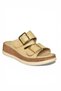 Y555021703 Beige Genuine Leather Comfort Orthopedic Sole Women's Slippers - 4