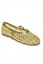 Y267272709 Gold Mesh Mesh Look Women's Ballerinas - 5