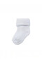 White baby roll top towelling socks 4 pack - 2