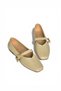 Y726632608 Beige Patent Leather Heart Buckle Detailed Women's Ballerinas - 7