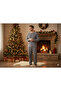 Home Wear Men's Fleece Pajama Set - Winter Soft Texture Top and Bottom Set - 2