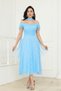Full Lace Shawl Detailed Midi Dress - Baby Blue