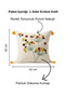 Buldan Handmade Dandelion Patterned Cushion Cover with Tassels Cotton Square Pillow 42X42'Cm - 2