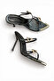 Women's Black High Heel Belt Buckle Crocodile Slippers Sandals K1119 - 2