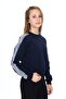 Girl's Relax Fit High Neck Sweatshirt with Low Shoulder Sleeve Trim - 2 Thread Count - 2