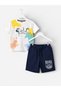 Boys Surf Festival Printed T-Shirt & Navy Shorts Set - 4