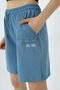 Girl's Printed Basic Shorts with Elastic Waist - Pocket Detail - 6