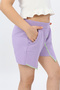 Girl's Printed Asymmetrical Shorts with Ribbed Waist and Pockets - 3