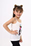 Girl's Printed Straight Neck Strap T-Shirt - 3