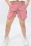 Girl's Printed Asymmetrical Shorts with Ribbed Waist and Pockets - 5