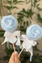 5 Pieces Baby Gift Lollipop-Looking Towel Blue Welcome Baby with English Writing