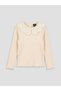 Beige Baby Collar Girls' Blouse, Shorts and Pantyhose - 2
