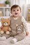 Cute Bear Embroidered Baby Set (Beanie Not Included) - 3