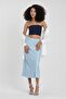 Women's Navy Blue Scuba Strapless Crop Top - 5