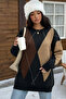 Baklava Patterned Oversize Shardonlu Beard Knitwear Sweater 142002 - 5