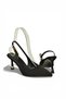 Y308203204 Black Fabric Thin Heeled Women's Evening Dress Shoes - 7
