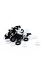 100 Black White Mini Hair Ponios Elastic Hair Ties Women Baby Girls Hair Bands - 2