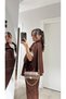 Brown Stone Double Suit with Elastic Waist Vest - 4