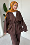 Tied Double Suit Set M3005 Brown - 3