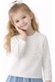 Girl's Stoned Flower Detailed Long Sleeve Model Ecru Color Badi - 2
