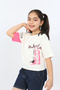 Girl's Printed Crew Neck Short Sleeve T-Shirt - 3