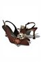 Y308202604 Brown Fabric Thin Heeled Women's Shoes - 8