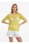 Women's Crew Neck Openwork Soft Textured Knitwear Sweater 8718Sw - 3