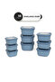 Set of 9 Square Blue Storage Containers – 3 × (1750 + 1050 600) – Suitable for Microwave and Deep Freezer - 4