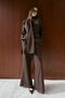 Scarf Detailed Jacket Set Brown 2662