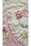 Baby Floral Figured Knitted Detailed Ruffle Collar Cotton Triple Combination Set - 2