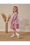 Girls' Cotton Lilac Tulle Dress with Ballerina Print – Bow Detail - 3