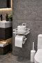 White Strong Adhesive Shelf Toilet Paper Holder - No Drilling Required, Bathroom Organizer - 2