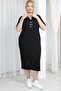 Plus Size Modal Fabric Dress with Snap Detail - 7