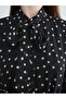 M&B Collection Black Mock Neck Polka Dot Pack Belted A-Line Dress - 3
