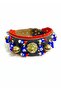 Kangal Dog Collar Genuine Buffalo Leather with 4 Bells and Evil Eye Beads Series