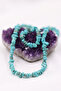 قلادة من حجر الفيروز الطبيعي غير المُشكل، سلسلة من الأحجار الكريمة المكسورة - 4