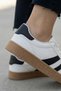 White Black Women's Retro Sneakers Striped Casual Sports Shoes 122Nav - 3