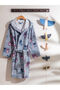 Blue Stitch Printed Girl's Bathrobe