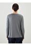 Gray v-neck stone embellished long sleeve women's blouse - 4