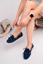 Women's Laji̇vert Beaded and Tassel Detailed Suede Loafer Casual Ballet Comfortable Shoes - 3