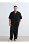 Vizyon New Season Plus Size Resort Collar Short Sleeve Muslin Men's Shirt - 6